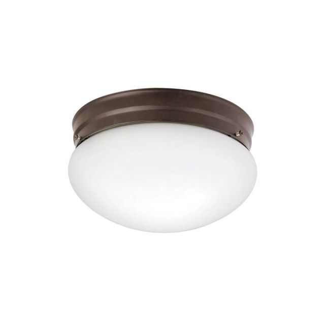 Kichler Ceiling Space 2 Light 9 inch Flush Mount in Olde Bronze with White Glass 209OZ