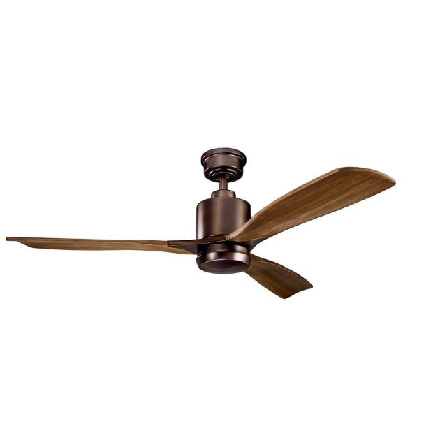 Kichler Ridley II 52 inch LED Ceiling Fan in Oil Brushed Bronze with Walnut Blade 300027OBB