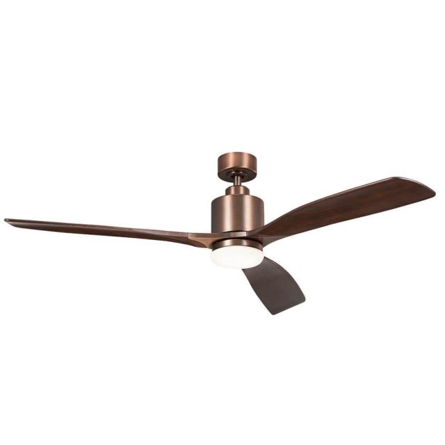 Kichler Ridley II 60 inch 3 Blade LED Ceiling Fan in Oil Brushed Bronze with Weathered White Walnut Blade 300075OBB