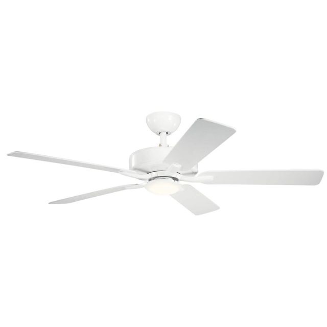 Kichler 330019MWH Basics Pro Designer 52 inch 5 Blade LED Ceiling Fan in Matte White