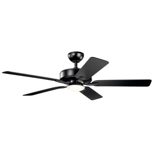 Kichler 330019SBK Basics Pro Designer 52 inch 5 Blade LED Ceiling Fan in Satin Black
