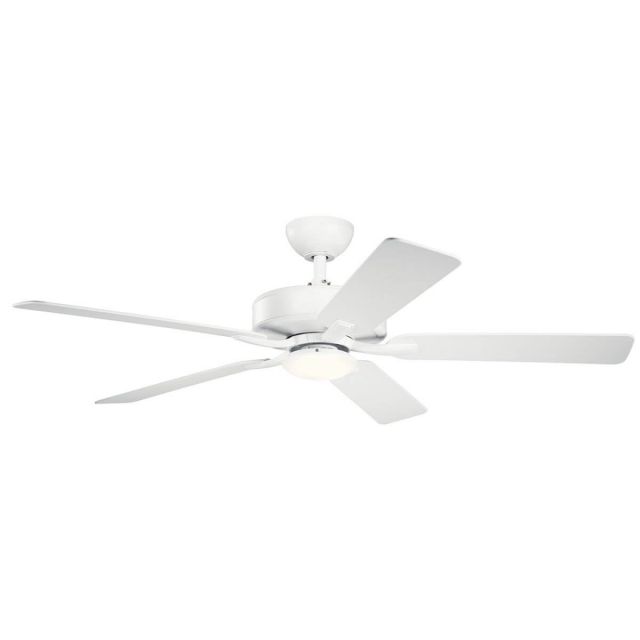 Kichler Basics Pro Designer 52 inch 5 Blade LED Ceiling Fan in White 330019WH