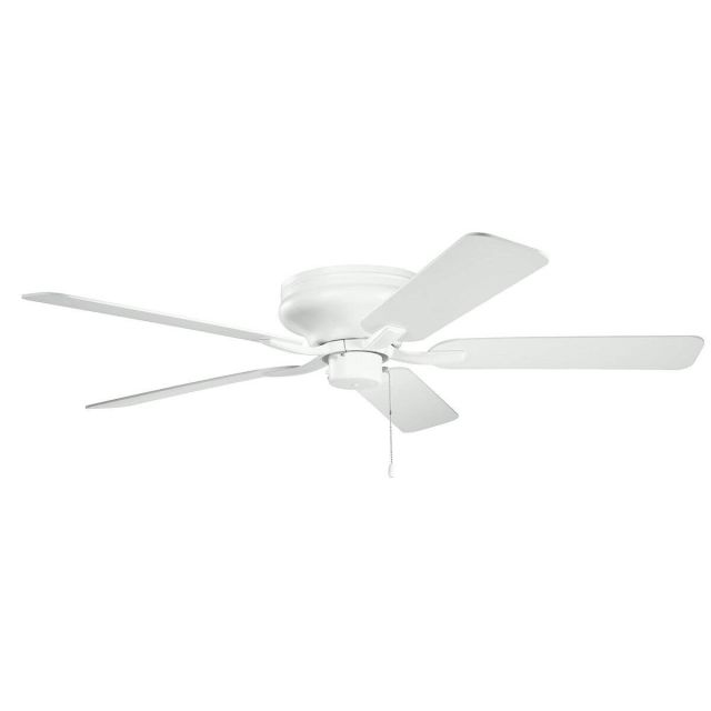 Kichler Basics Pro Legacy 52 inch 5 Blade Ceiling Fan in Matte White with Matte White-Silver Blade 330020MWH