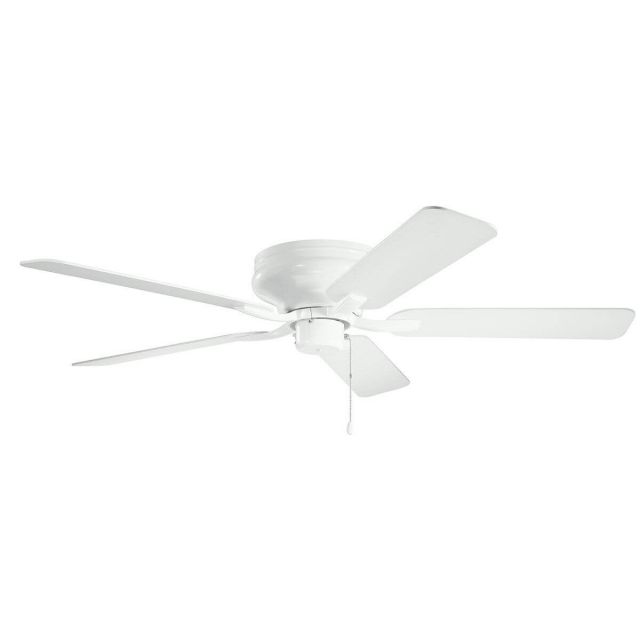 Kichler 330020WH Basics Pro Legacy 52 inch 5 Blade Ceiling Fan in White with White-Silver Blade