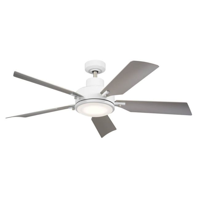 Kichler 330057WH Guardian 56 inch 5 Blade LED Ceiling Fan in White with Silver Blade