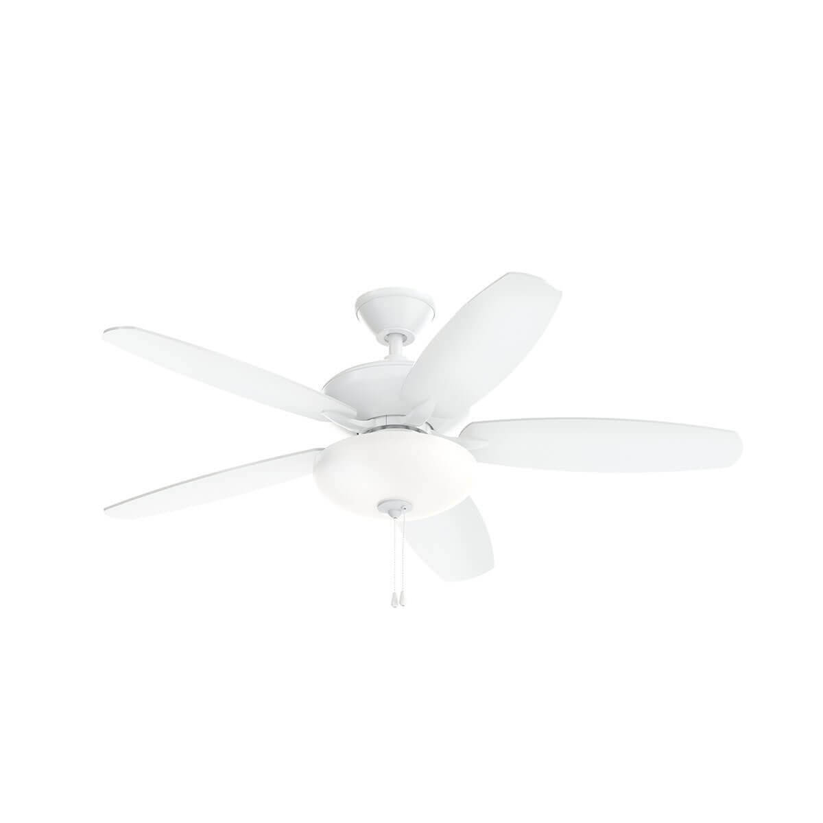 Kichler 330161MWH Renew 52 inch 5 Blade Pull Chain LED Ceiling Fan in Matte White