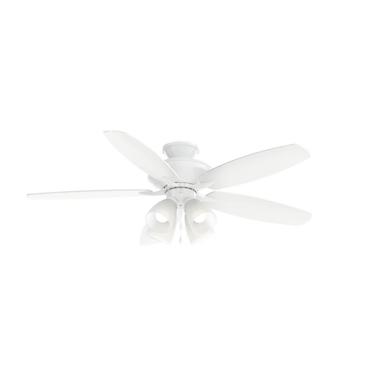 Kichler 330162MWH Renew 52 inch 5 Blade Pull Chain LED Ceiling Fan in Matte White