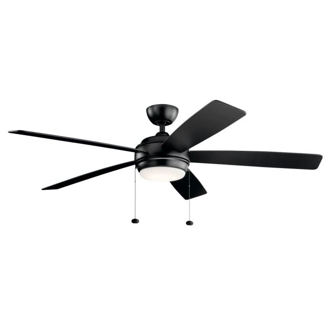 Kichler Starkk 60 inch LED Ceiling Fan in Satin Black with Silver-Black Blade 330180SBK