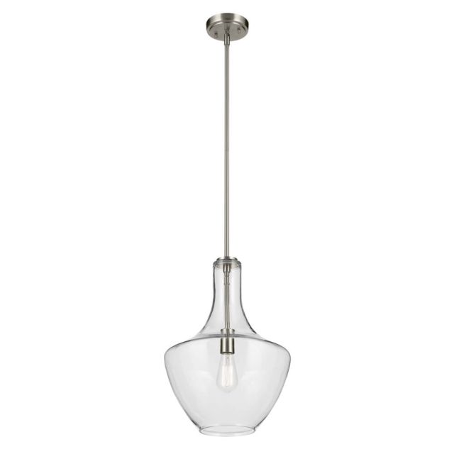 Kichler 42199NI Everly 1 Light 10 inch Cone Pendant in Brushed Nickel ...