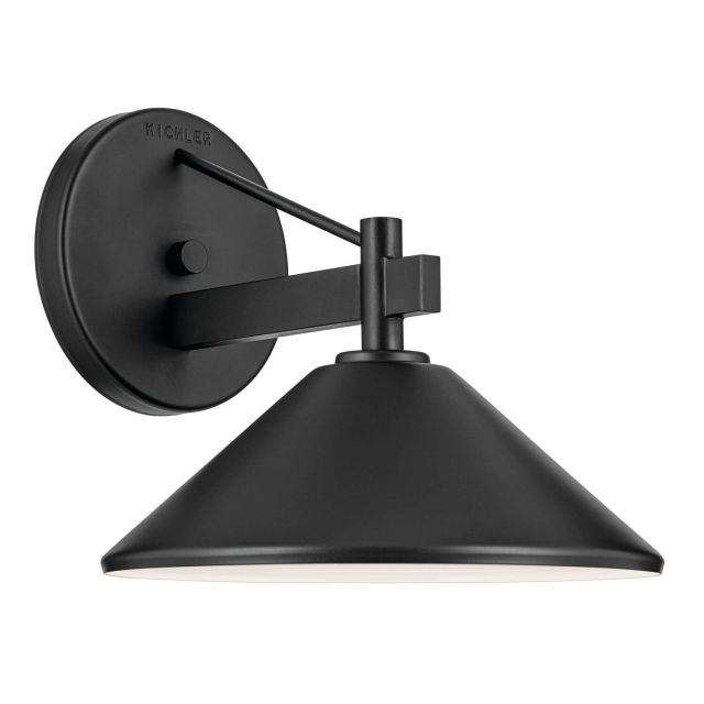 Kichler 49060BK Ripley 1 Light 9 inch Tall Outdoor Wall Light in Black with Metal Cone Shade