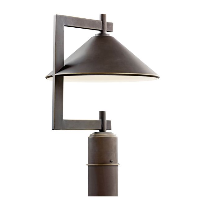 Kichler 49063OZ Ripley 1 Light 16 Inch Tall Outdoor Post Lantern in Olde Bronze