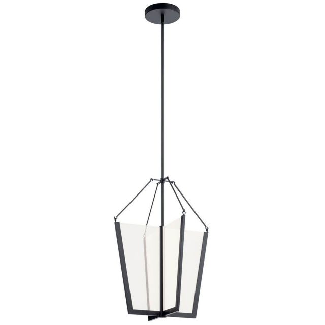 Kichler 52292BKLED Calters 21 inch LED Foyer Pendant in Black with Light Guide Acrylic