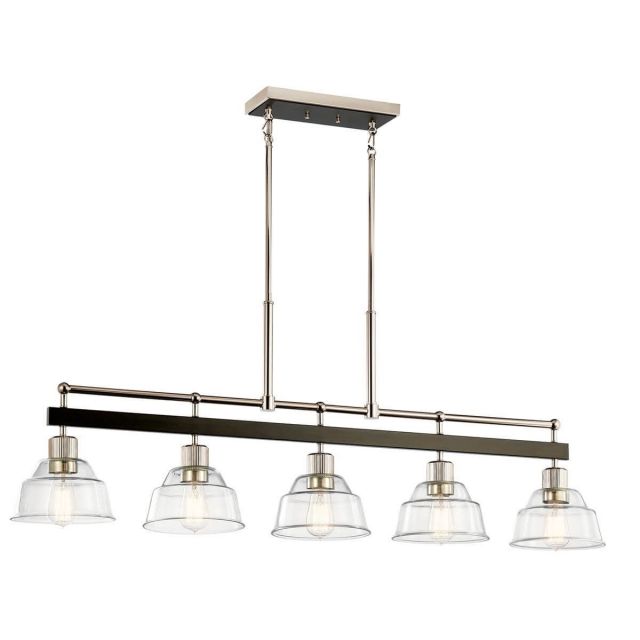 Kichler Eastmont 5 Light 50 inch Linear Light in Polished Nickel with Clear Glass 52404PN