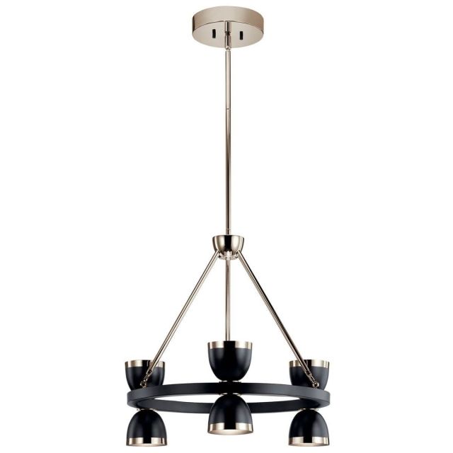 Kichler 52417BKLED Baland 22 inch Small LED Chandelier in Black with Frosted Acrylic