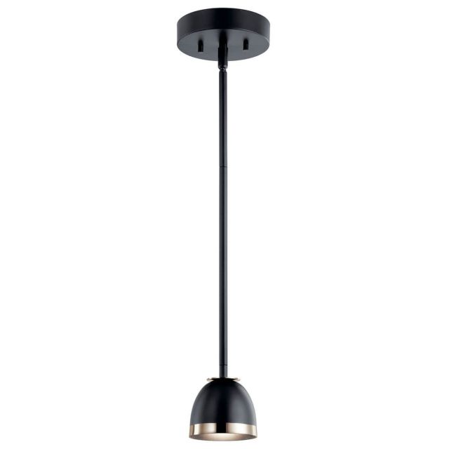Kichler Baland 4 inch LED Pendant in Black with Frosted Acrylic 52419BKLED