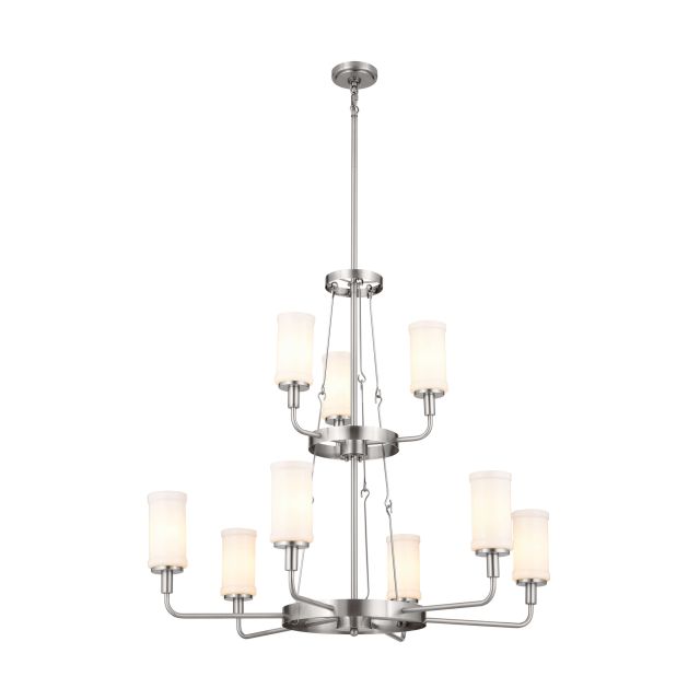 Kichler Vetivene 9 Light 40 inch Chandelier in Classic Pewter with Opal Glass 52452CLP