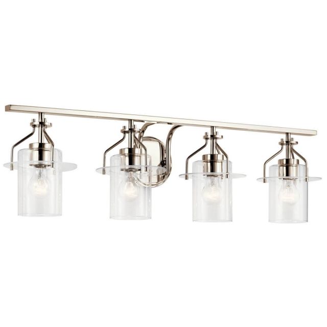 Kichler Everett 4 Light 34 inch Bath Light in Polished Nickel with Clear Glass 55080PN