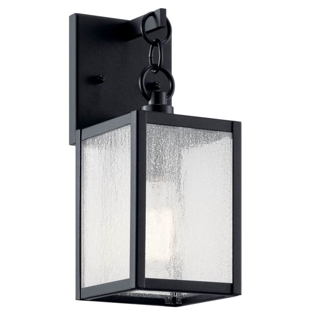 Kichler 59005BKT Lahden 1 Light 12 inch Tall Outdoor Wall Light in Black with Clear Seeded Glass