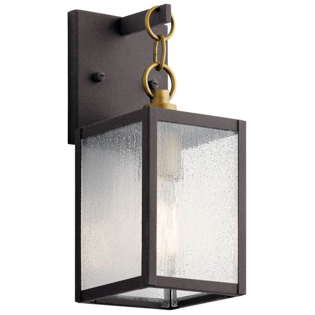 Kichler Lahden 1 Light 17 Inch Tall Outdoor Medium Wall Light in Weathered Zinc with Clear Seeded Glass 59006WZC