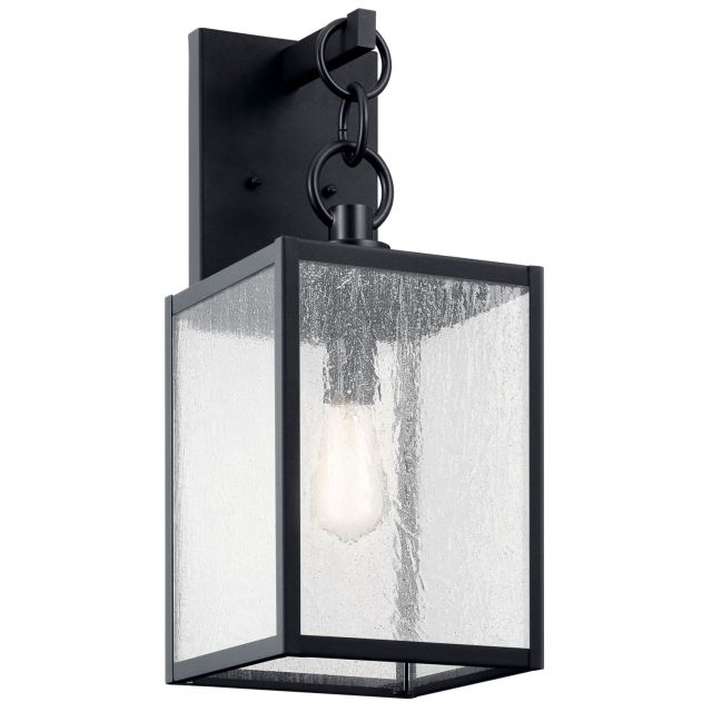 Kichler Lahden 1 Light 22 inch Tall Outdoor Wall Light in Black Textured with Clear Seeded Glass 59007BKT