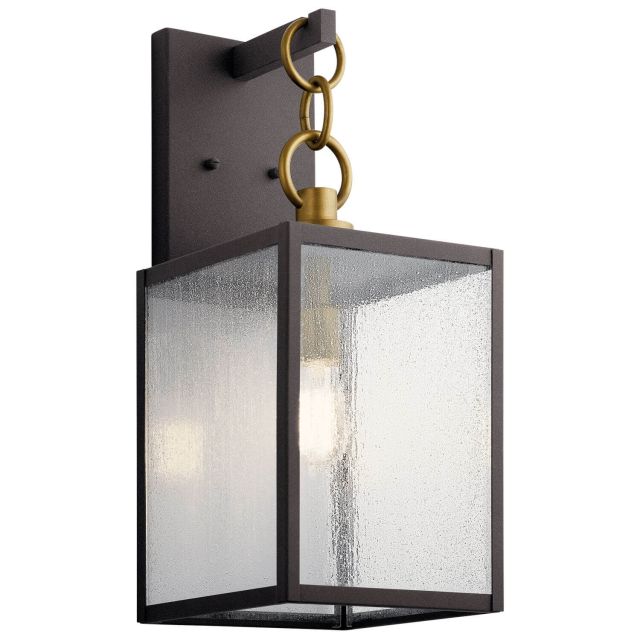 Kichler 59007WZC Lahden 1 Light 22 Inch Tall Outdoor Large Wall Light in Weathered Zinc with Clear Seeded Glass