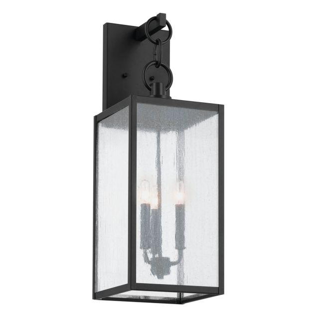 Kichler 59009BKT Lahden 3 Light 26 inch Tall Outdoor Wall Light in Black with Clear Seeded Glass