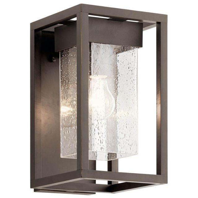 Kichler 59060OZ Mercer 1 Light 12 inch Tall Outdoor Small Wall Light in Olde Bronze with Clear Seeded Glass