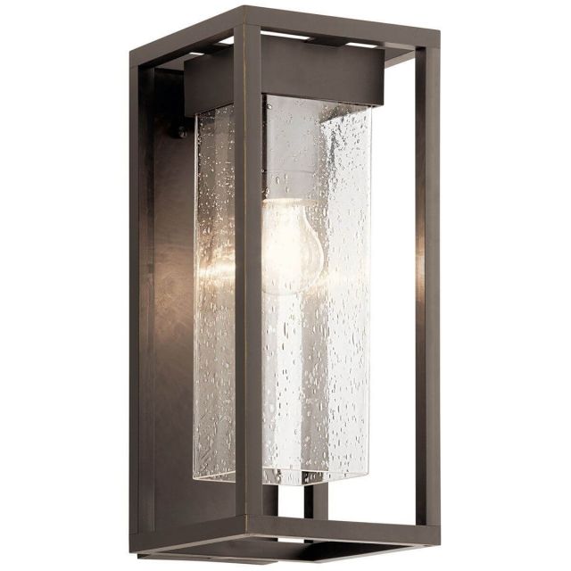 Kichler 59061OZ Mercer 1 Light 16 inch Tall Outdoor Medium Wall Light in Olde Bronze with Clear Seeded Glass