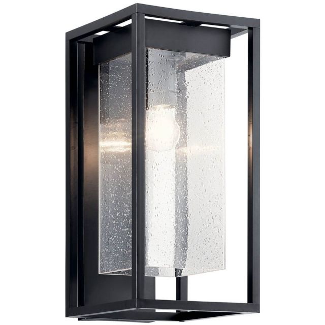 Kichler 59062BSL Mercer 1 Light 19 inch Tall Outdoor Large Wall Light in Black-Silver Highlights with Clear Seeded Glass