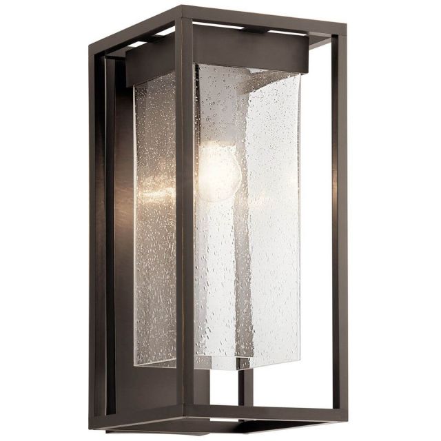 Kichler 59062OZ Mercer 1 Light 19 inch Tall Outdoor Large Wall Light in Olde Bronze with Clear Seeded Glass