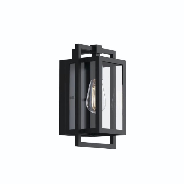 Kichler Goson 1 Light 12 inch Tall Outdoor Small Wall Light in Black with Clear Glass 59085BK