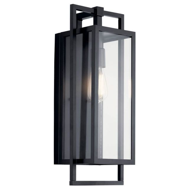 Kichler Goson 1 Light 20 inch Tall Outdoor Large Wall Light in Black with Clear Glass 59087BK