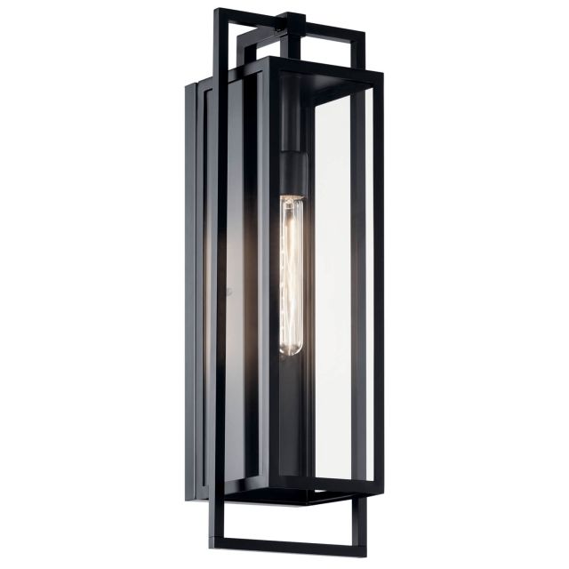 Kichler Goson 1 Light 24 inch Tall Outdoor Wall Light in Black with Clear Glass 59089BK