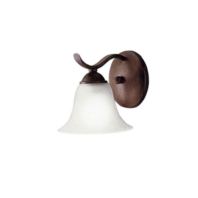 Kichler Dover 1 Light 7 inch Tall Wall Sconce in Tannery Bronze with Etched Seeded Glass 6719TZ