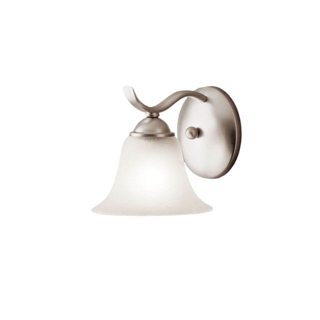 Kichler Dover 1 Light 7 inch Tall Wall Sconce in Brushed Nickel with Etched Seeded Glass 6719NI