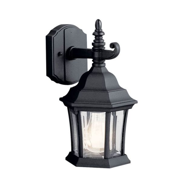 Kichler Townhouse 1 Light 12 Inch Tall Outdoor Wall Light in Black 9788BK