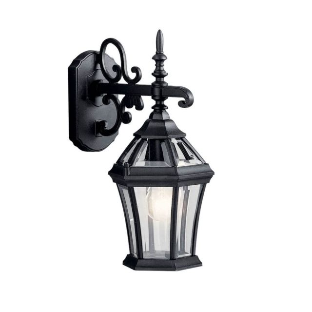 Kichler Townhouse 1 Light 15 Inch Tall Outdoor Wall Light in Black 9789BK
