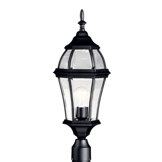 Kichler Townhouse 1 Light 24 Inch Tall Outdoor Post Lantern in Black 9992BK