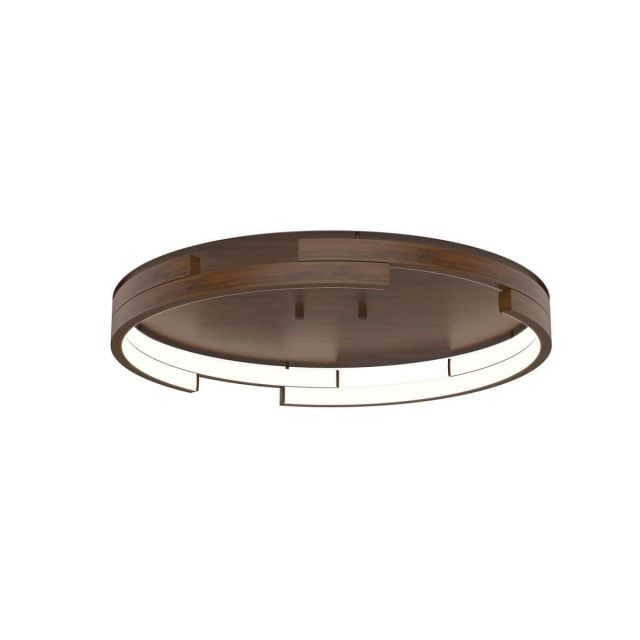 Kuzco Lighting Anello Minor 19 inch LED Flush Mount in Walnut with Frosted Acrylic Diffuser FM52719-WT