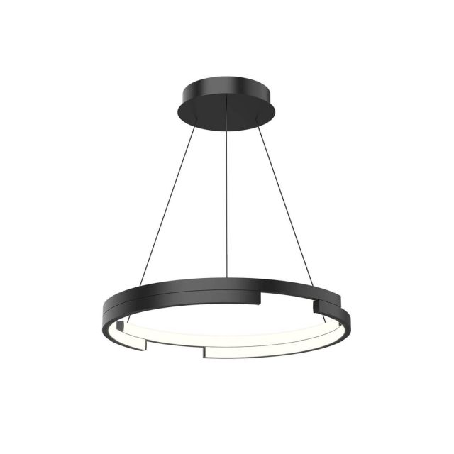 Kuzco Lighting Anello Minor 19 inch LED Pendant in Black with Frosted Acrylic Diffuser PD52719-BK