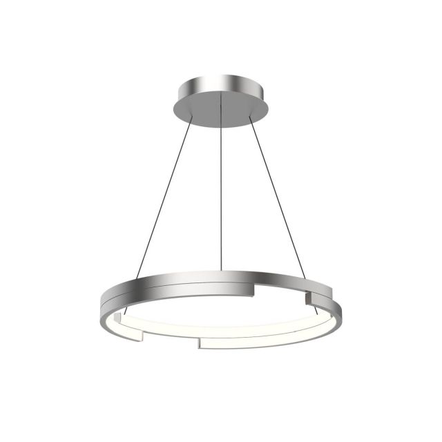 Kuzco Lighting Anello Minor 19 inch LED Pendant in Brushed Nickel with Frosted Acrylic Diffuser PD52719-BN