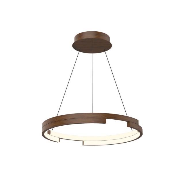 Kuzco Lighting Anello Minor 19 inch LED Pendant in Walnut with Frosted Acrylic Diffuser PD52719-WT