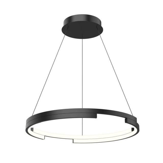 Kuzco Lighting Anello Minor 24 inch LED Pendant in Black with Frosted Acrylic Diffuser PD52724-BK