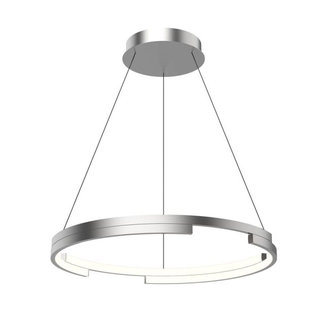Kuzco Lighting Anello Minor 24 inch LED Pendant in Brushed Nickel with Frosted Acrylic Diffuser PD52724-BN