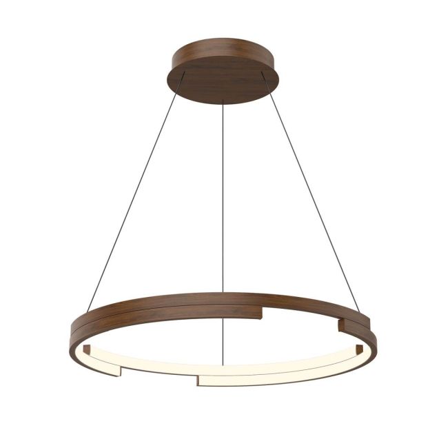 Kuzco Lighting Anello Minor 24 inch LED Pendant in Walnut with Frosted Acrylic Diffuser PD52724-WT