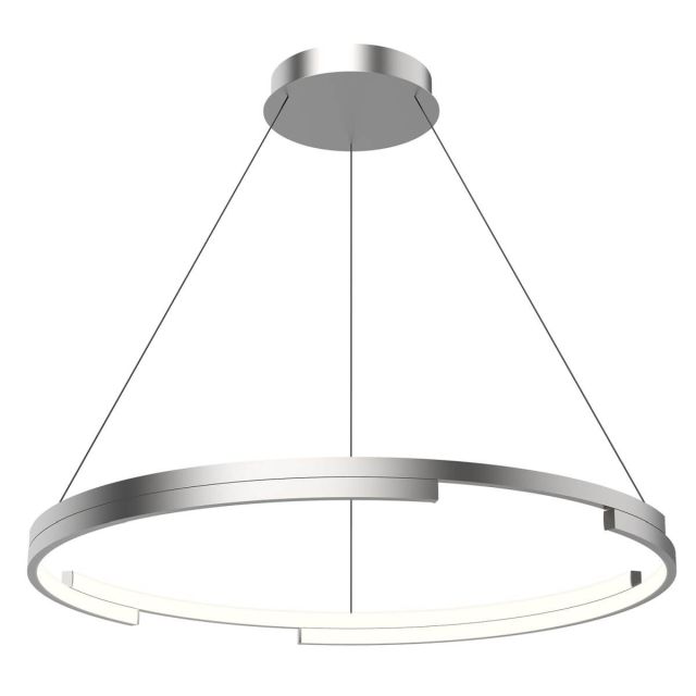 Kuzco Lighting Anello Minor 32 inch LED Pendant in Brushed Nickel with Frosted Acrylic Diffuser PD52732-BN