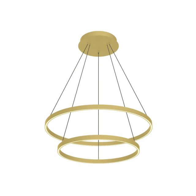 Kuzco Lighting CH87232-BG Cerchio 32 inch LED Chandelier in Brushed Gold with Frosted Silicone Diffuser