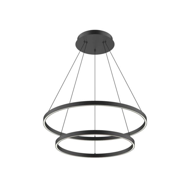 Kuzco Lighting CH87232-BK Cerchio 32 inch LED Chandelier in Black with Frosted Silicone Diffuser