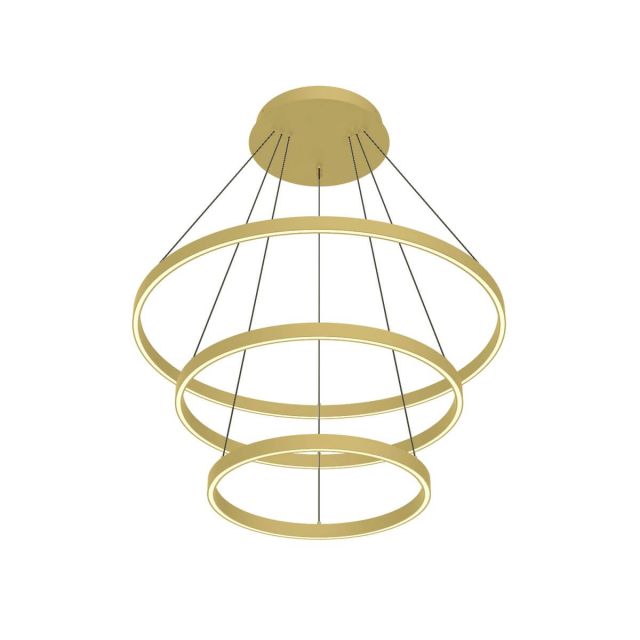 Kuzco Lighting CH87332-BG Cerchio 32 inch LED Chandelier in Brushed Gold with Frosted Silicone Diffuser