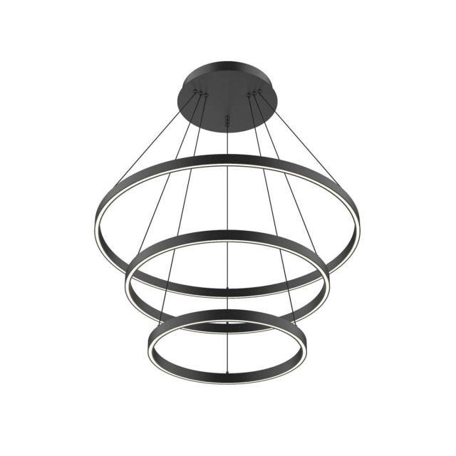 Kuzco Lighting CH87332-BK Cerchio 32 inch LED Chandelier in Black with Frosted Silicone Diffuser